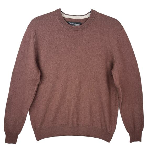 Christian Lacroix Sweater Womens Large Extra Fine Merino Wool Brown Crewneck - Picture 1 of 6